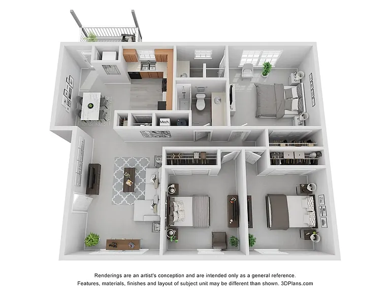 A photo of our 3x2 floor plan, The Allgood.