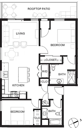 2 Bedroom 2 Bathroom ADA 2 Bedroom 2 Bathroom ADA