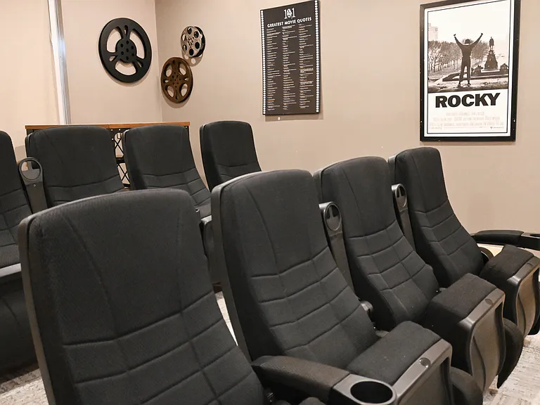 Cupholders in theater chairs at The Sterling.