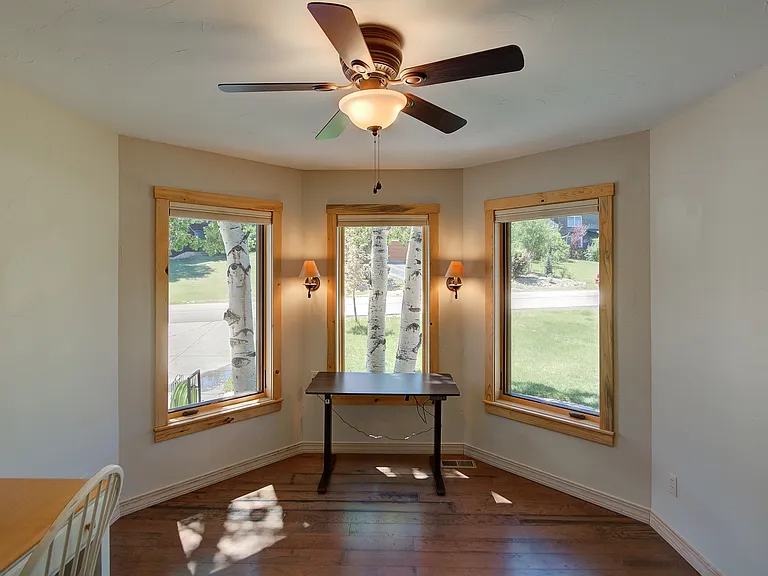 Great windows so a preferred office space but could be another bedroom as there is a closet