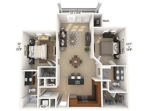 Floor plan B2-2-1042sq