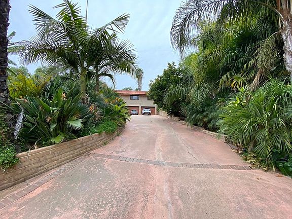lush tropical landscaping with guesthouse in rear of photo