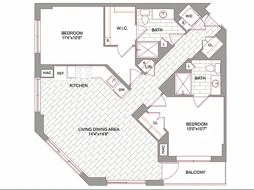 Floor plan 2x2 Balcony