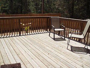 deck facing greenspace