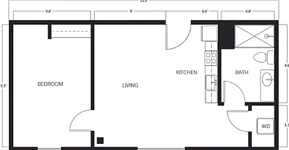 1 Bed | 1 Bath | 466-486 SQ FT 1 Bed | 1 Bath | 466-486 SQ FT