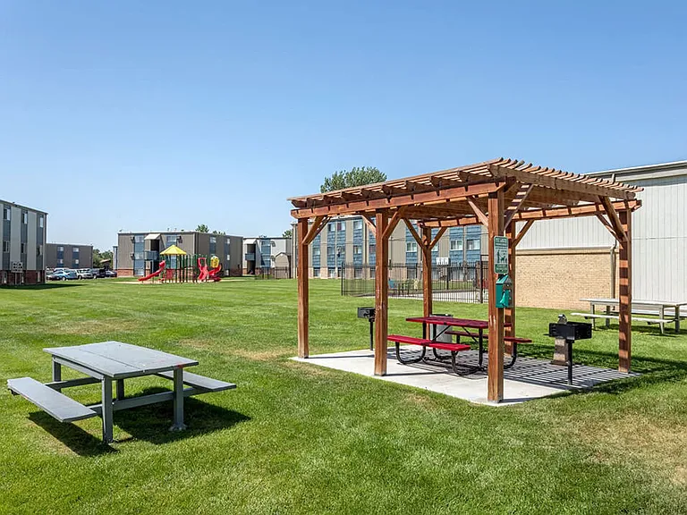 Shaded Picnic Area with Grilling Stations
