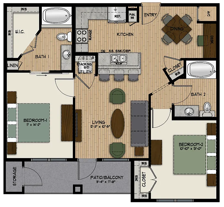 Floor plan B1E