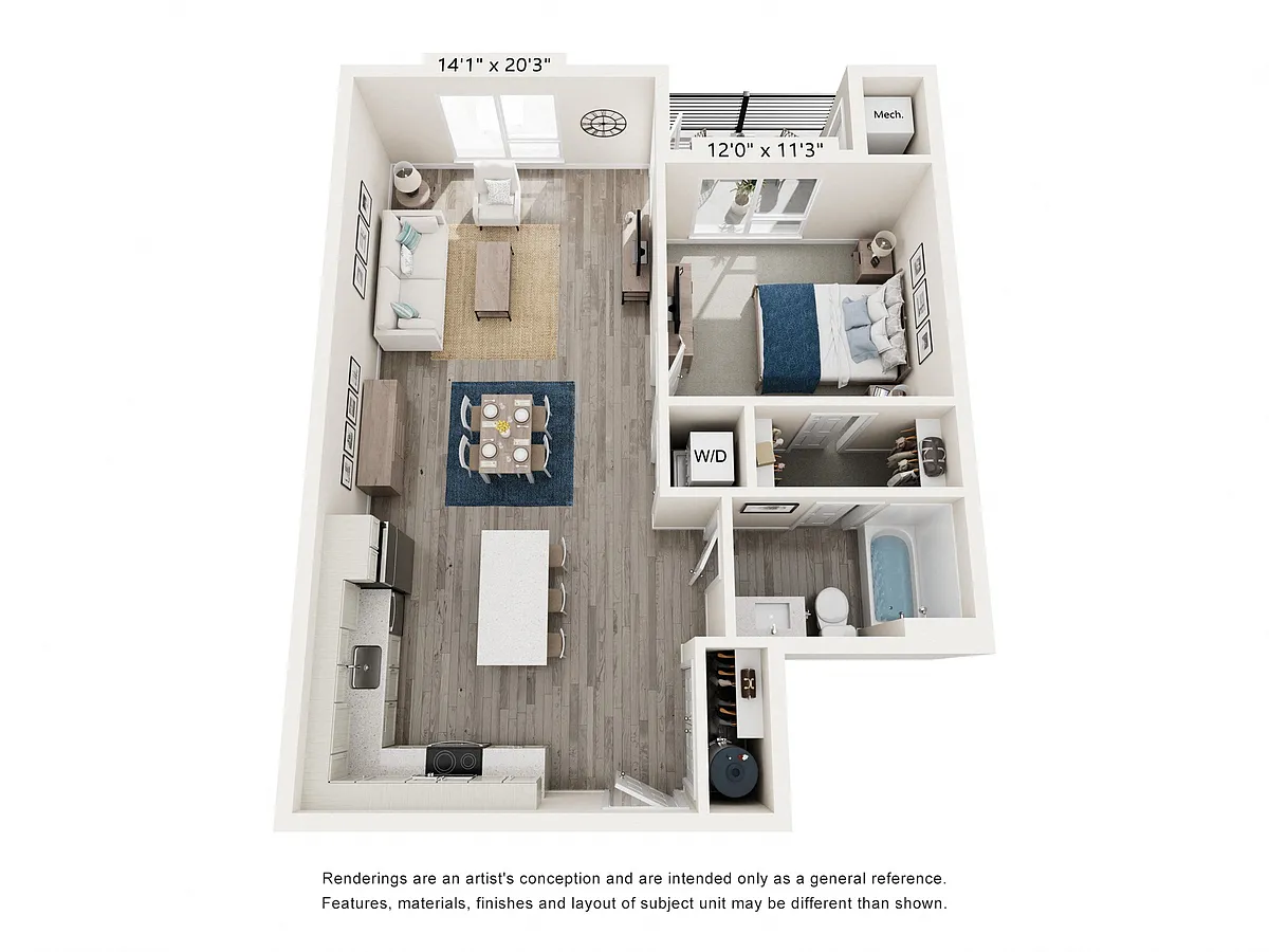 Floor plan One Bed - A5