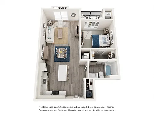 Floor plan One Bed - A5
