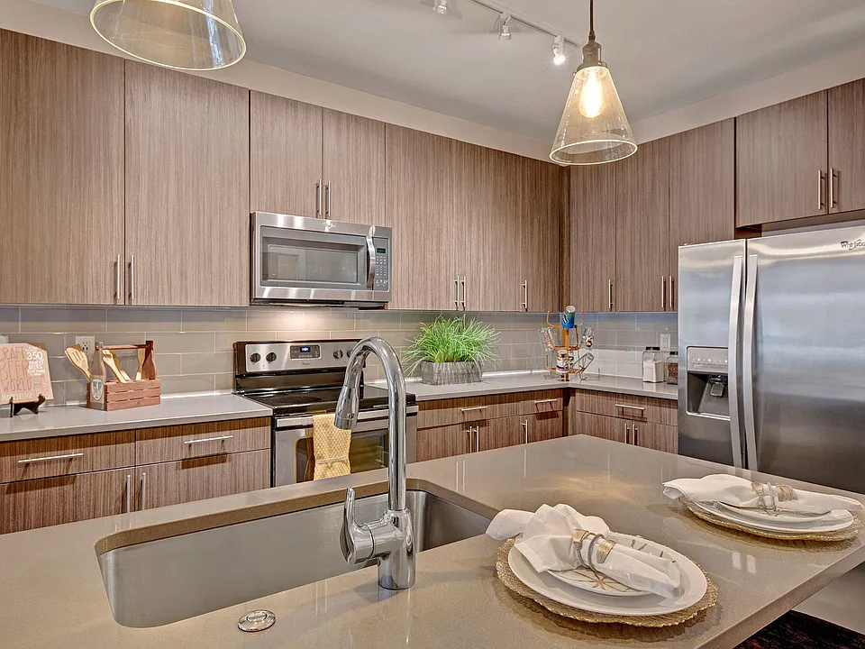 Stainless Appliances and Tile Backsplash