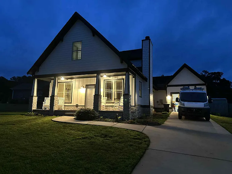 Beautiful front porch with ceiling fans and rocking chairs included.