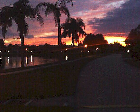 Sunset walk around the lake