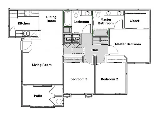 Floor plan 3 Bedroom