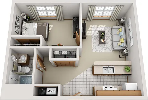 Floor plan A1 Newly Renovated