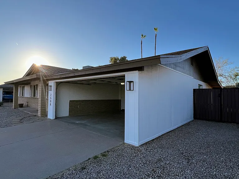 Garage from Front of house