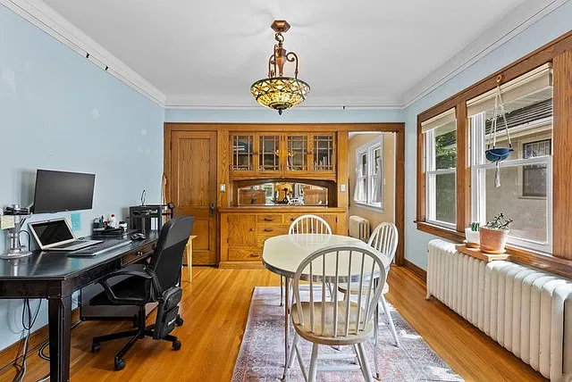 Dining Space with built in but ample space for a large dining table & more