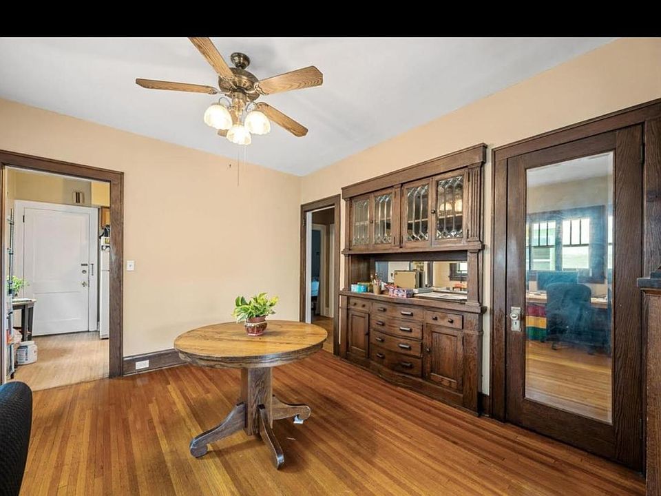 view of dining room. Huge built in hutch