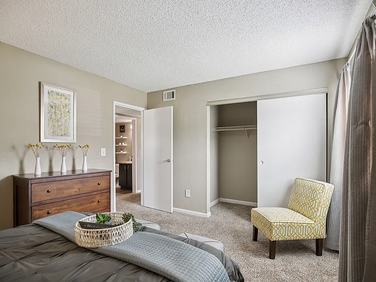 Primary bedroom with large closet.