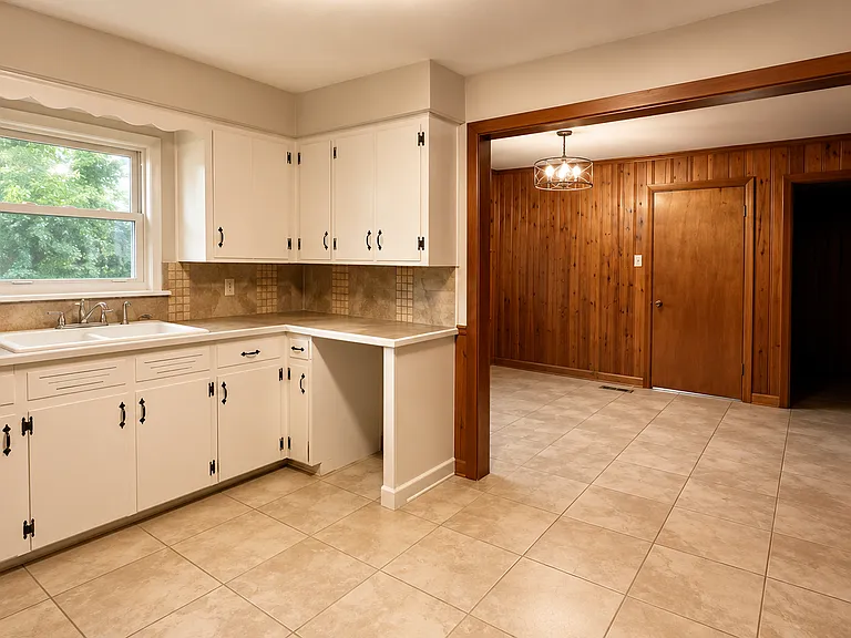 Bright and warm kitchen setting