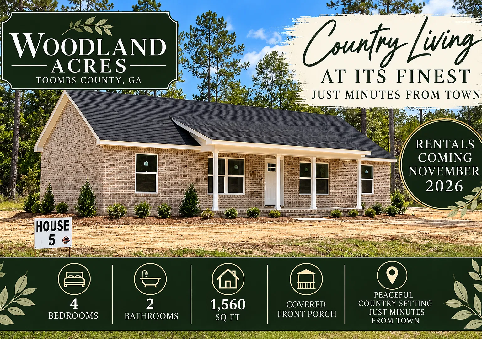4 Bed 2 Bath New Construction - Country Living — Photo 1