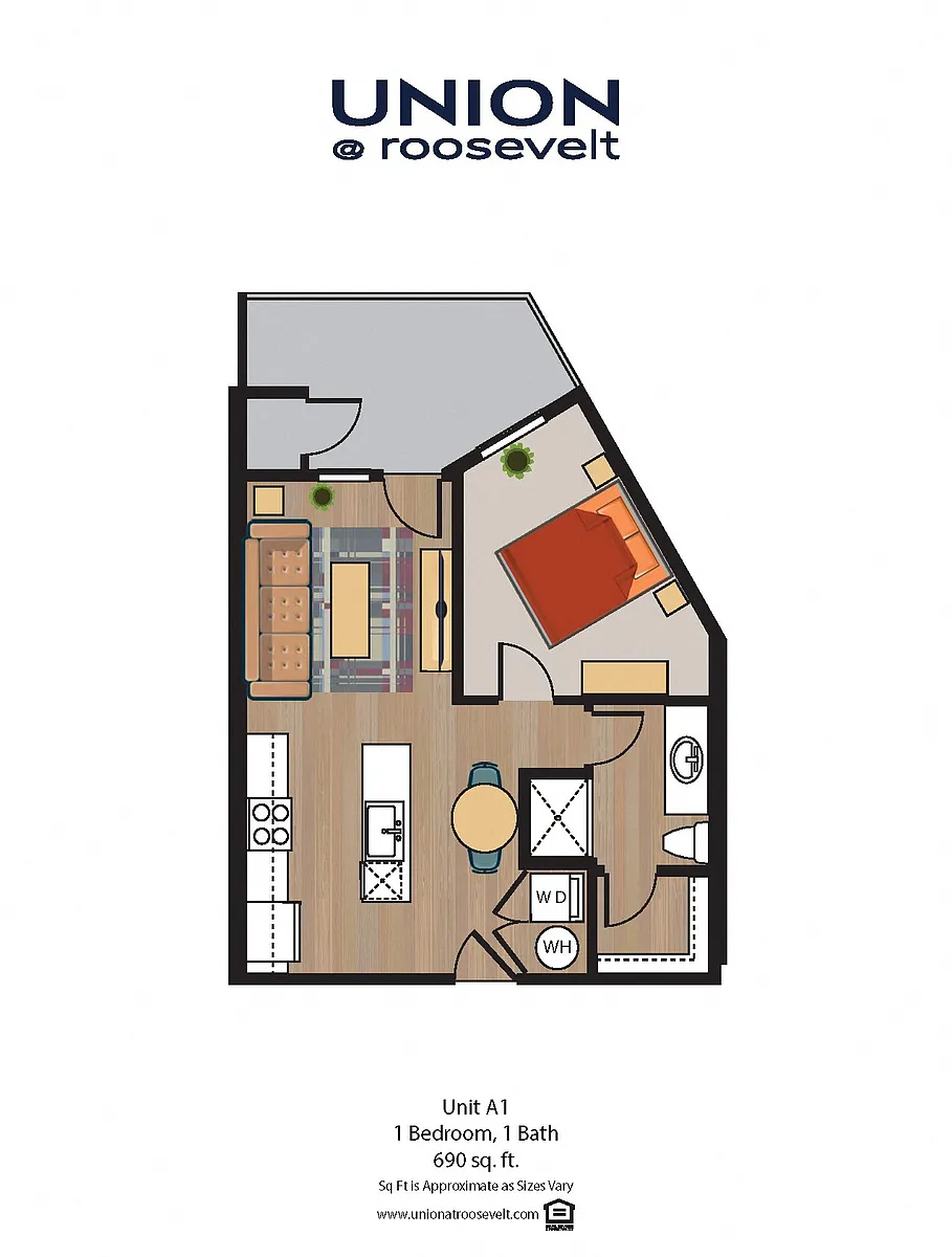 Floor plan A1 1x1 - Phase II