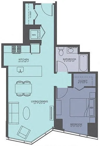 Floor plan 1 Bedroom 06-Avenue