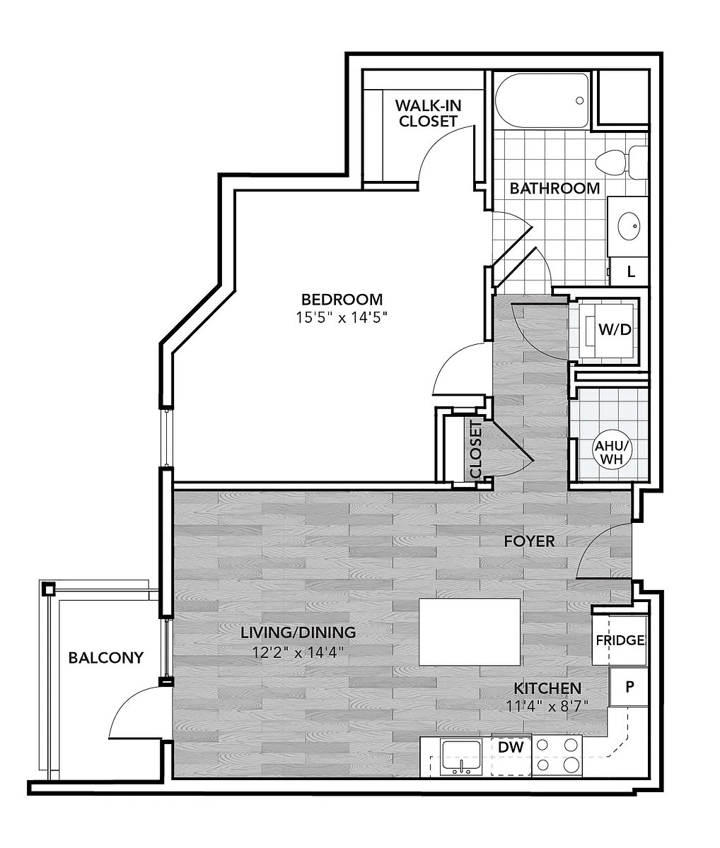Floor plan 1 Bed 1 Bath