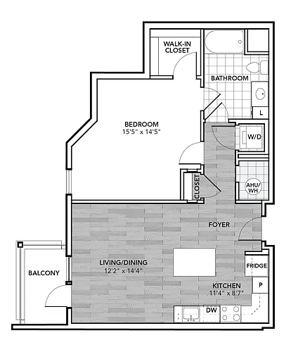 Floor plan 1 Bed 1 Bath