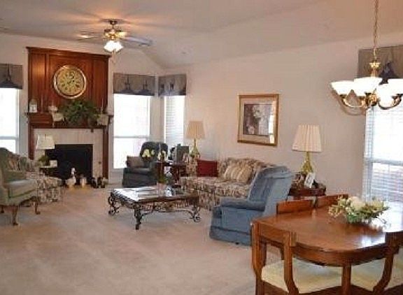 Cozy up to the fireplace on chilly nights