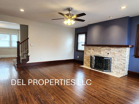 Beautiful restored hardwood floors and gas fireplace