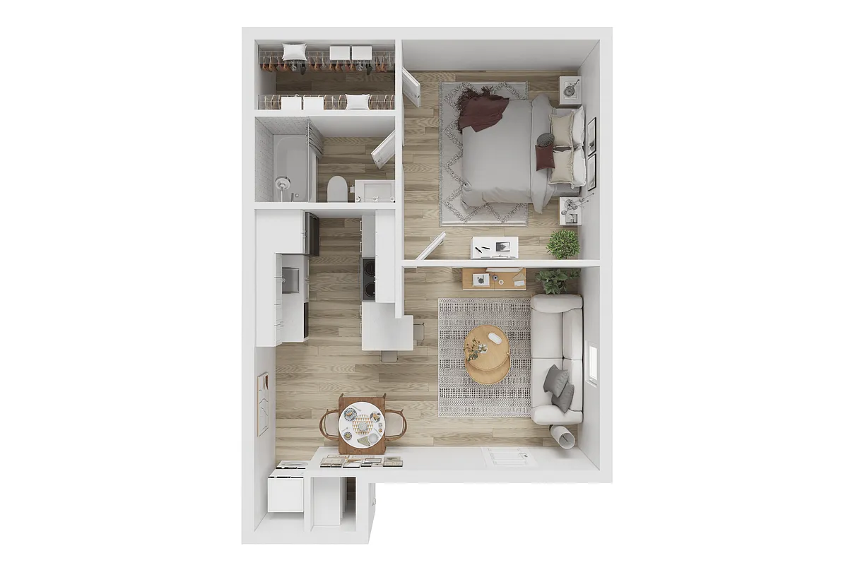 Floor plan 1x1 Small Platinum