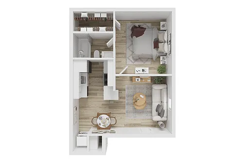 Floor plan 1x1 Small Platinum