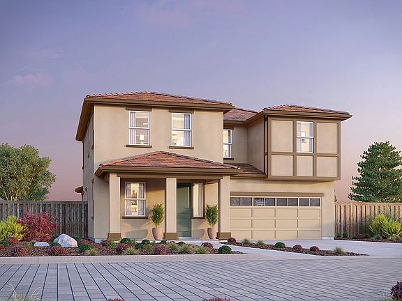 Santa Barbara Elevation of the Exterior Rendering of Residence Five at Chandler in Brentwood, CA by