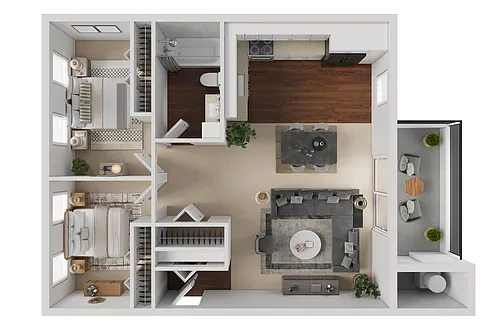 Floor plan 2BD, 1BTH