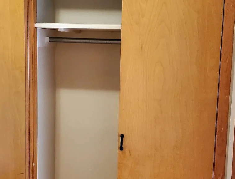Closet with overhead storage
