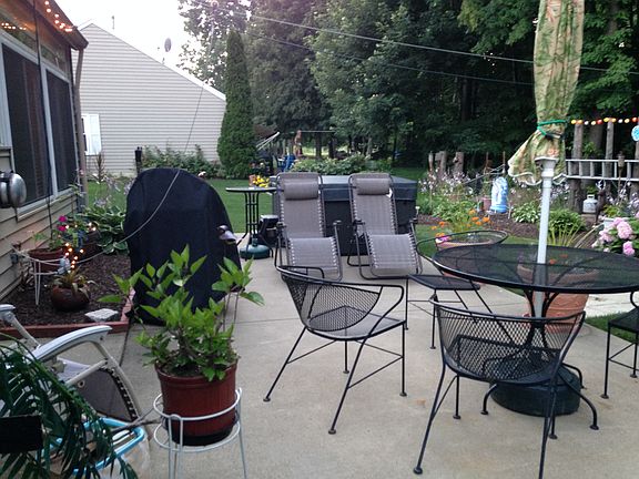 Patio backing up to woods