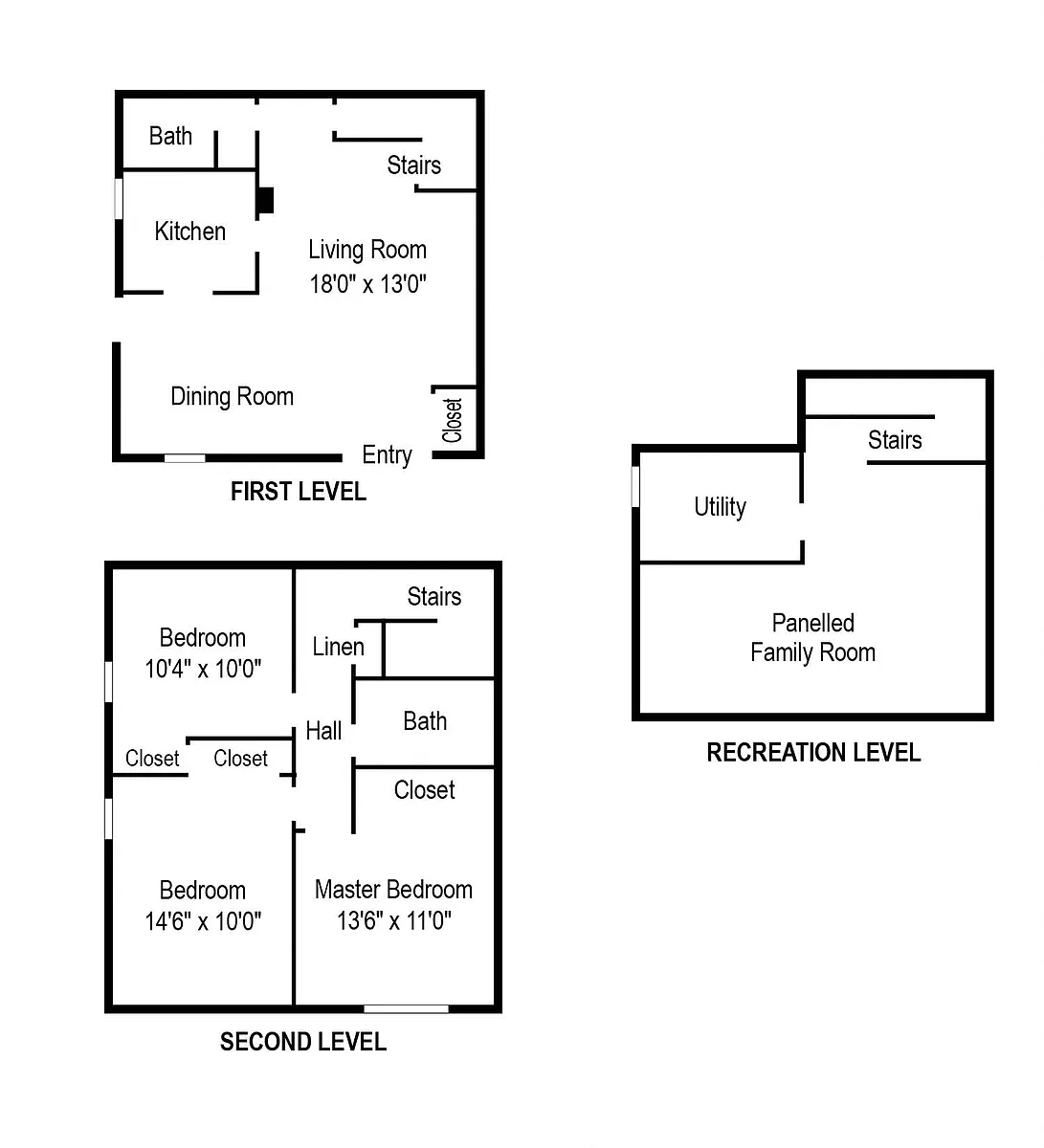 Floor plan 3BR 2BA TOWNHOME