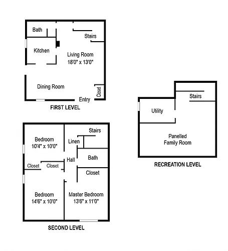 Floor plan 3BR 2BA TOWNHOME