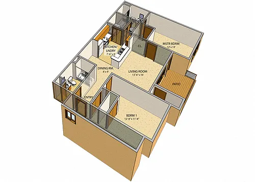 Floor plan Deer Lakes - 2 Bed, 2 Bath
