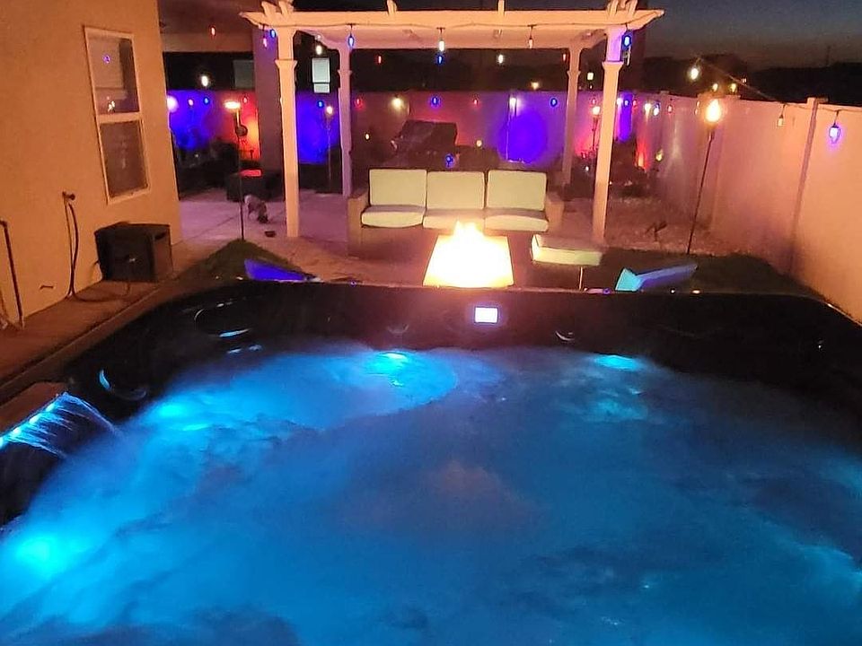 $16k hot tub. 4 to 6 person Hotub, foot and lay in feature. Multicolor settings.