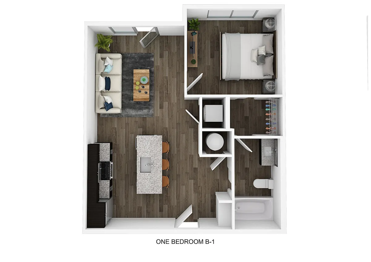 Floor plan B1 1 Bedroom