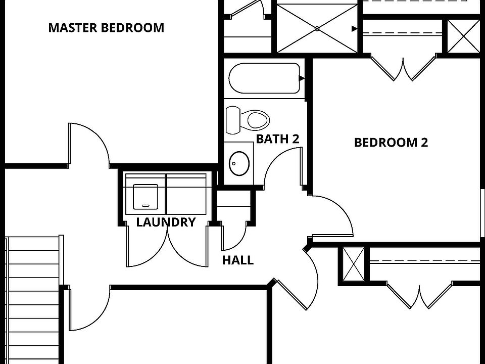 The second floor of the Davidson has the bedrooms and laundry room.