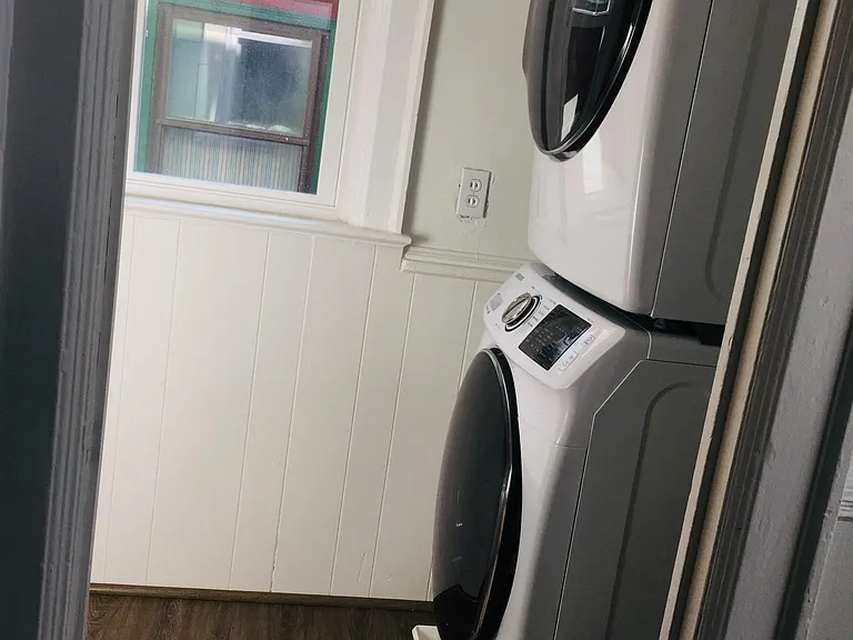 Brand new private high-efficiency washer and dryer.