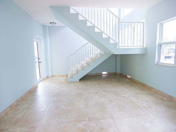 Porcelain-tiled entry foyer