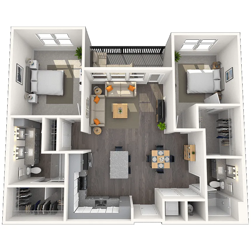 Floor plan B1.1 2x2 1174 SF