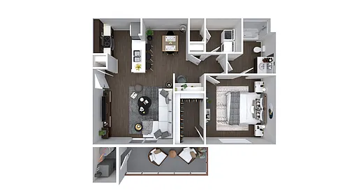 Floor plan 1X1-762