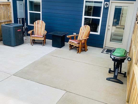 Backyard view from the garage door