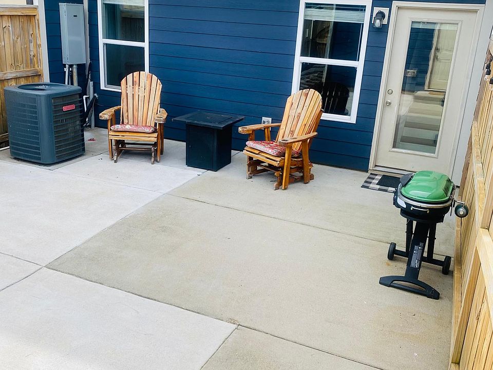 Backyard view from the garage door