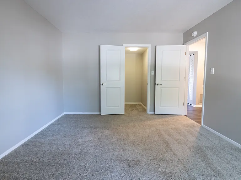 Primary Bedroom with a Walk-in Closet in the Two Bedroom One Bath Apartment at Woodbridge Bloomington