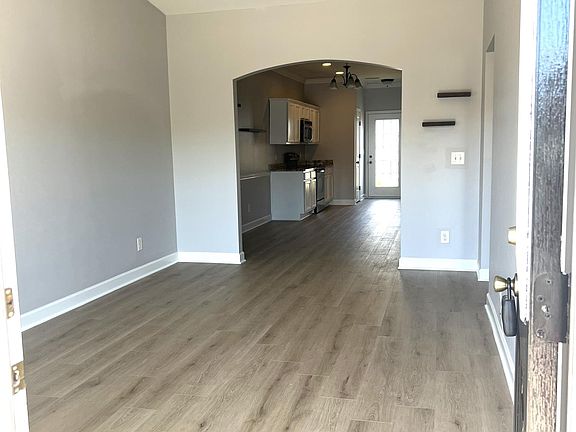 Vaulted ceiling in living room